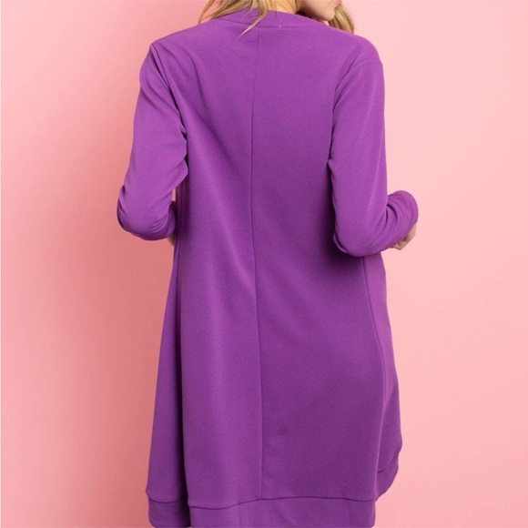 Doublju Bright Purple Open Style Cardigan Duster NWOT - Picture 3 of 9